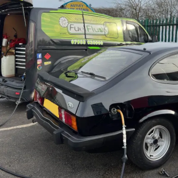 Fuel Flush technician dealing with AdBlue in diesel contamination