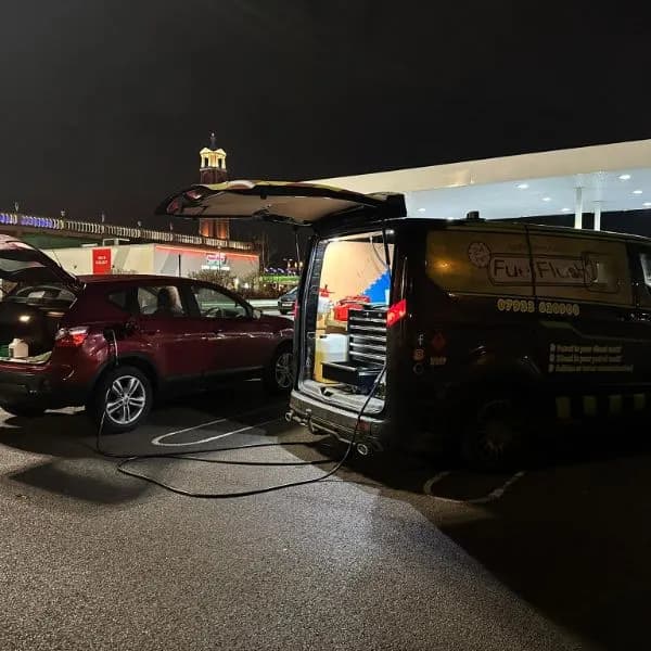 Fuel Flush technician dealing with petrol in diesel contamination